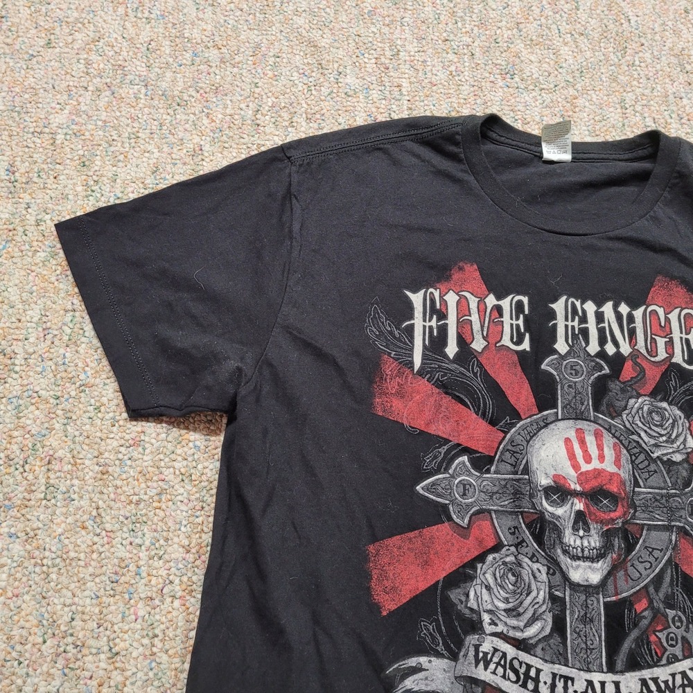 Five Finger Death Punch Shirt Mens XL Black Wash It All Away Skull Band Tee - Picture 5 of 14